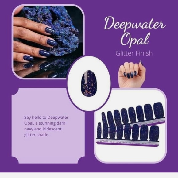 NWT Colorstreet nail strips set of 2 Deepwater navy sparkle Lightyear glitter - Picture 3 of 6